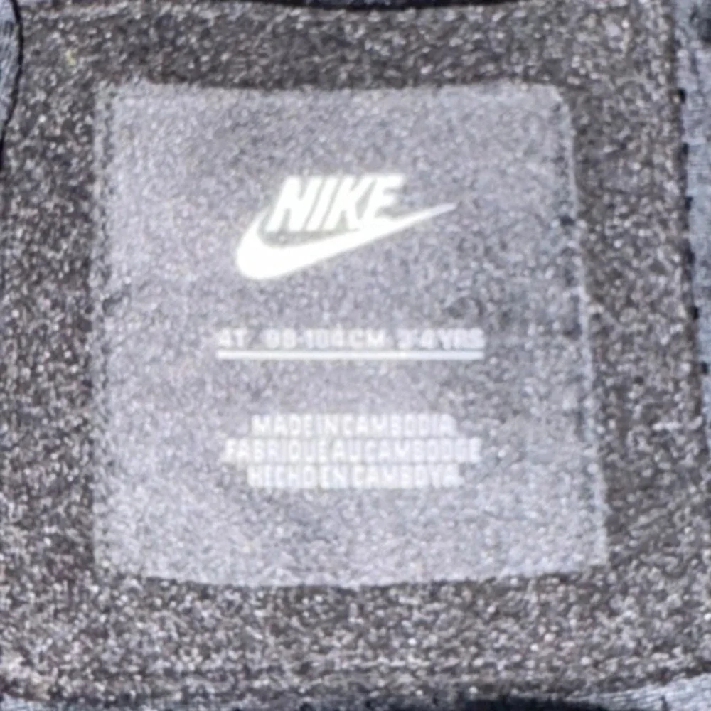 Nike Boys 4T Varsity Jacket Hoodie Black Gray Snap Front Swoosh‎